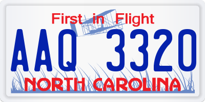 NC license plate AAQ3320