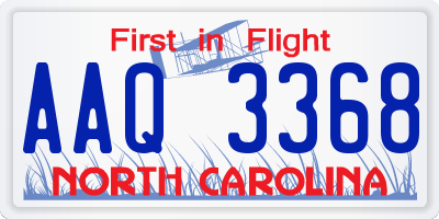 NC license plate AAQ3368