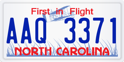 NC license plate AAQ3371