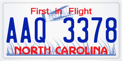 NC license plate AAQ3378