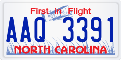 NC license plate AAQ3391
