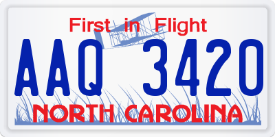NC license plate AAQ3420