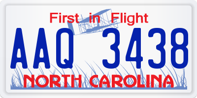 NC license plate AAQ3438