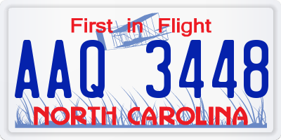 NC license plate AAQ3448