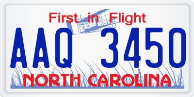 NC license plate AAQ3450