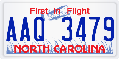 NC license plate AAQ3479