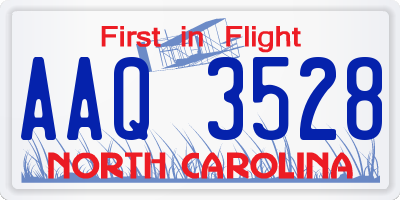 NC license plate AAQ3528