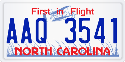 NC license plate AAQ3541