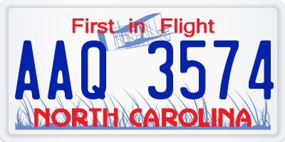 NC license plate AAQ3574