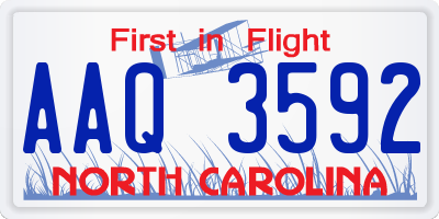 NC license plate AAQ3592