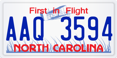 NC license plate AAQ3594