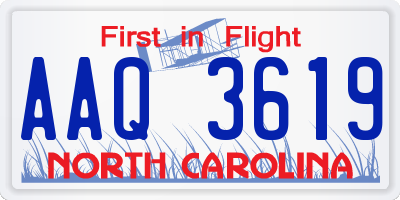 NC license plate AAQ3619