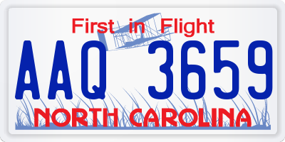 NC license plate AAQ3659