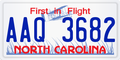 NC license plate AAQ3682