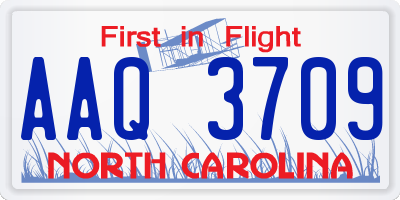 NC license plate AAQ3709