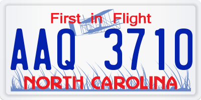 NC license plate AAQ3710