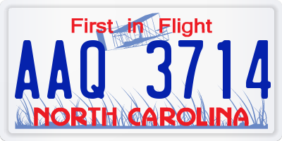 NC license plate AAQ3714