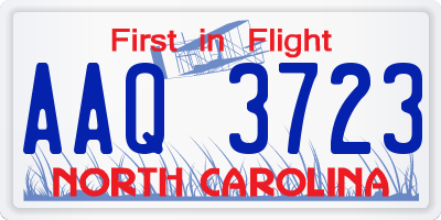 NC license plate AAQ3723