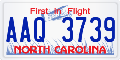 NC license plate AAQ3739