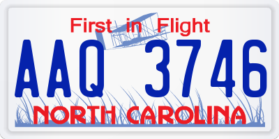 NC license plate AAQ3746