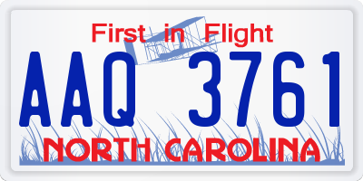 NC license plate AAQ3761
