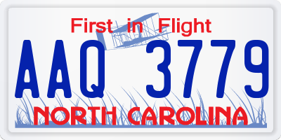NC license plate AAQ3779