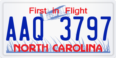 NC license plate AAQ3797