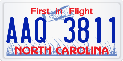 NC license plate AAQ3811