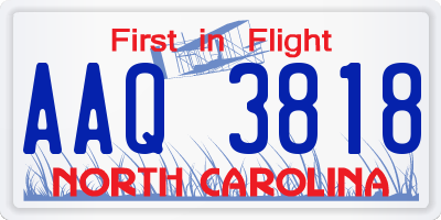 NC license plate AAQ3818