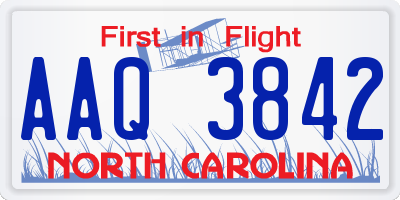 NC license plate AAQ3842