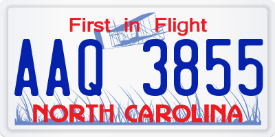 NC license plate AAQ3855