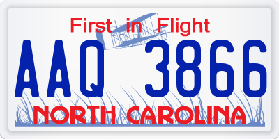 NC license plate AAQ3866