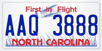 NC license plate AAQ3888