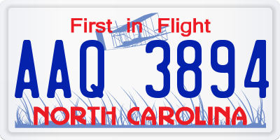 NC license plate AAQ3894