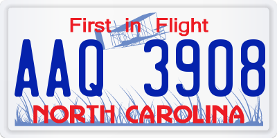 NC license plate AAQ3908