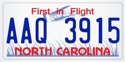 NC license plate AAQ3915
