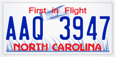 NC license plate AAQ3947