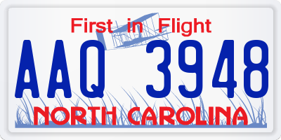 NC license plate AAQ3948