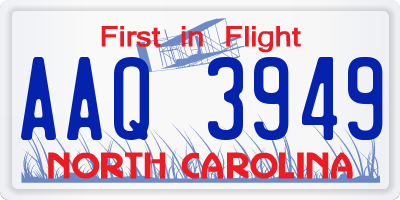 NC license plate AAQ3949