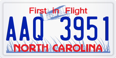 NC license plate AAQ3951
