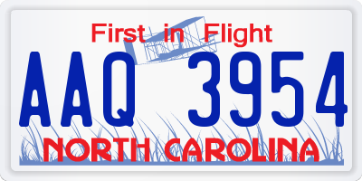 NC license plate AAQ3954