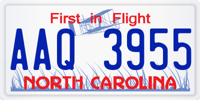 NC license plate AAQ3955