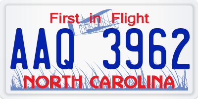 NC license plate AAQ3962