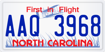 NC license plate AAQ3968