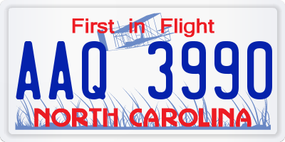 NC license plate AAQ3990