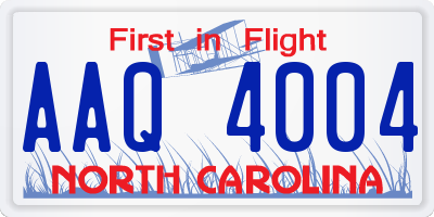 NC license plate AAQ4004