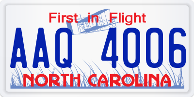 NC license plate AAQ4006