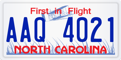 NC license plate AAQ4021