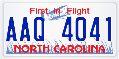 NC license plate AAQ4041