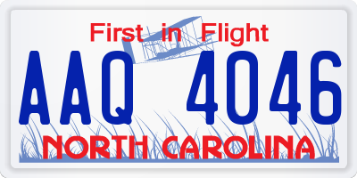 NC license plate AAQ4046